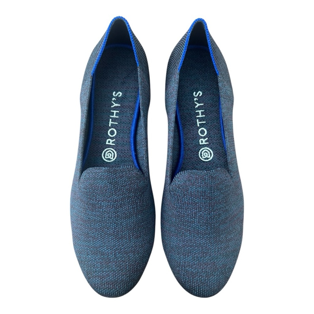 Rothy's Heathered Blue & Maroon Loafer Flats